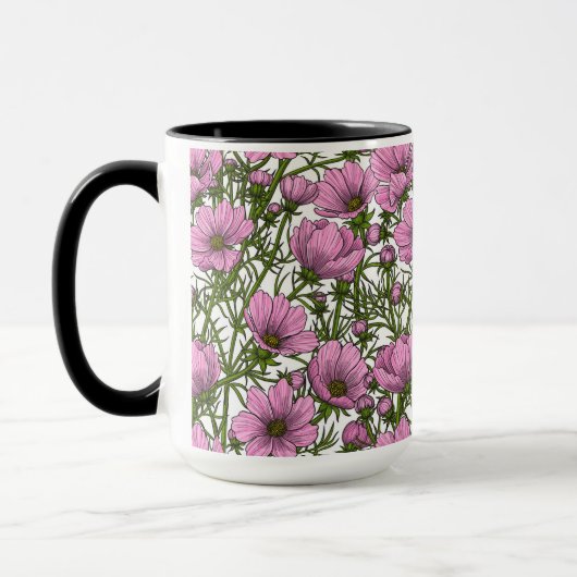 Roze Cosmos bloemen Mok (Links)
