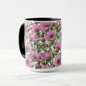 Roze Cosmos bloemen Mok (Voorkant links)