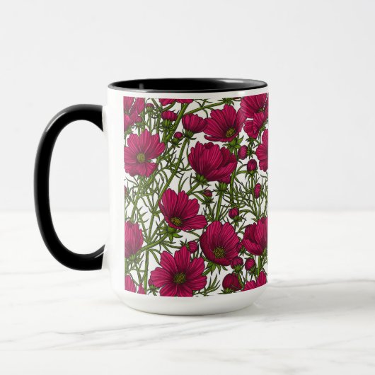 Roze Cosmos bloemen Mok (Links)