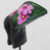Roze Cosmos Bloemen Persoonlijk Golfheadcover (3/4 voorkant)