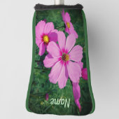 Roze Cosmos Bloemen Persoonlijk Golfheadcover (Draai 90)