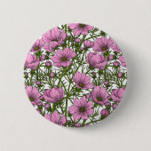 Roze Cosmos bloemen Ronde Button 5,7 Cm (Voorkant)
