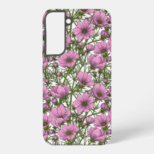 Roze Cosmos bloemen Samsung Galaxy Hoesje