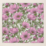 Roze Cosmos bloemen Sjaal<br><div class="desc">Handgetekende vectorillustraties met roze kosmosbloemen</div>