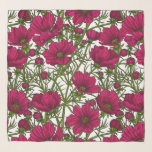 Roze Cosmos bloemen Sjaal<br><div class="desc">Handgetekende vectorillustraties met roze kosmosbloemen</div>