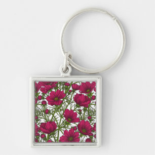 Roze Cosmos bloemen Sleutelhanger