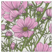 Roze Cosmos bloemen Stof (Close Up)