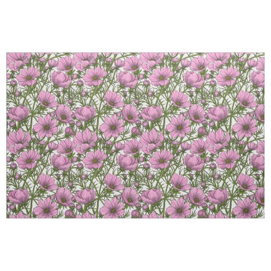 Roze Cosmos bloemen Stof (Fat Quarter)