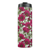 Roze Cosmos bloemen Thermosbeker (Voorkant)