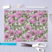 Roze Cosmos bloemen Tissuepapier (Craft)