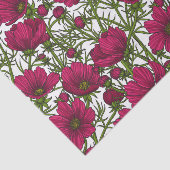Roze Cosmos bloemen Tissuepapier (Detail)