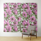 Roze Cosmos bloemen Wandkleed (In Situ (horizontaal))