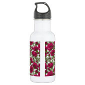 Roze Cosmos bloemen Waterfles (Achterkant)