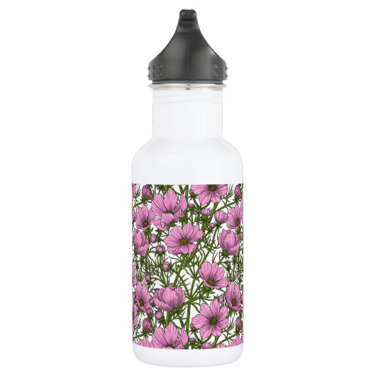 Roze Cosmos bloemen Waterfles (Rechts)