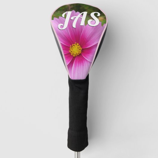 Roze Cosmos Bloemen Wilde Bloem Golfheadcover (Voorkant)