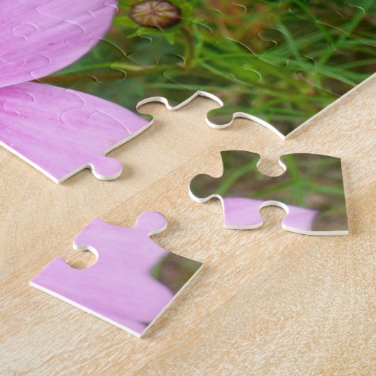 Roze Cosmos Bloemen Wilde Bloem Legpuzzel (Zijkant)