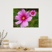 Roze Cosmos Bloemen Wilde Bloem Poster (Keuken)