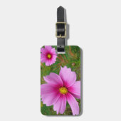 Roze Cosmos Bloemen Wilde Bloemen Bagagelabel (Voorkant verticaal)