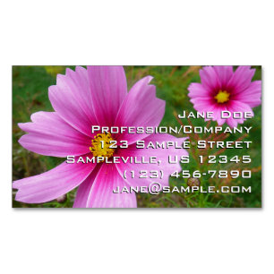 Roze Cosmos Bloemen Wilde Bloemen Magnetisch Visitekaartje