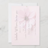 Roze Cosmos Bloemrijke Script Bruidsuitnodiging Kaart (Achterkant)