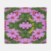 Roze Cosmos Daisy Flowers Natuur gepersonaliseerd Fleece Deken (Voorkant (Horizontaal))
