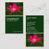 Roze Cosmos - Donkergroen Visitekaartje (Voorkant / Achterkant)