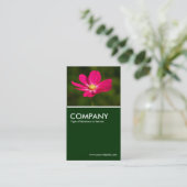 Roze Cosmos - Donkergroen Visitekaartje (Staand voorkant)