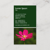 Roze Cosmos - Donkergroen Visitekaartje (Achterkant)