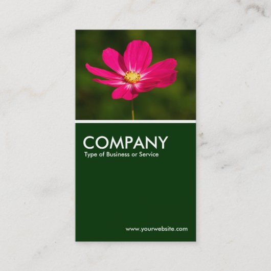 Roze Cosmos - Donkergroen Visitekaartje (Voorkant)