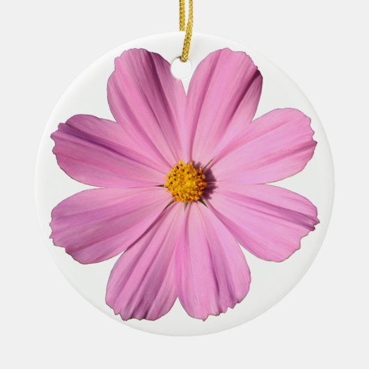 Roze Cosmos Keramisch Ornament (Voorkant)