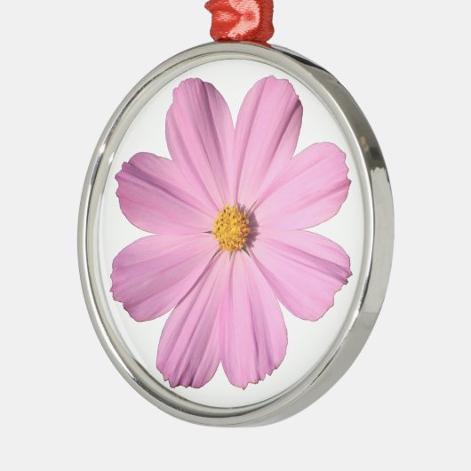 Roze Cosmos Metalen Ornament (Links)