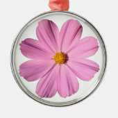 Roze Cosmos Metalen Ornament (Voorkant)