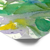 Roze Cosmos Nigella Waterverf Bloemverf Poster (Hoek)