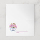 Roze Cosmos Table Number en Seat Place Card Plaatskaartje (Buitenkant ongevouwen)