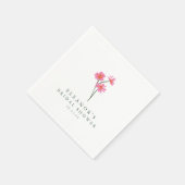 Roze Cosmos Wilde Bloem Persoonlijke Bruidsdouche Servet (Hoek)