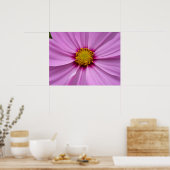 Roze Cosmos Wildflower Floral Poster (Keuken)