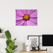 Roze Cosmos Wildflower Floral Poster (Thuiskantoor)