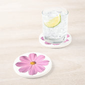 Roze Cosmos Zandsteen Onderzetter (Zijkant)