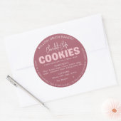 Roze Cottage Cookie Ingredientenlijst Sticker (Envelop)