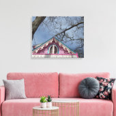 Roze Cottage Dramatic Sky - Martha's wijntuin Canvas Afdruk (Insitu (Woonkamer))