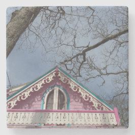 Roze Cottage Dramatic Sky - Martha's wijntuin Stenen Onderzetter