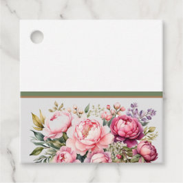 Roze Cottage Floral Favor Tag Bedankjes Labels
