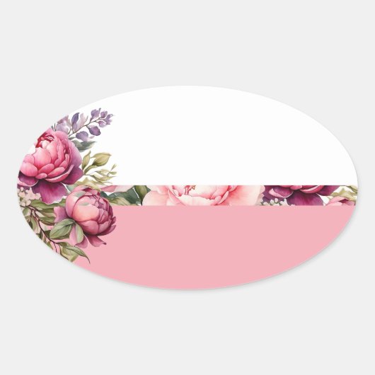 Roze Cottage Floral Sticker (Voorkant)