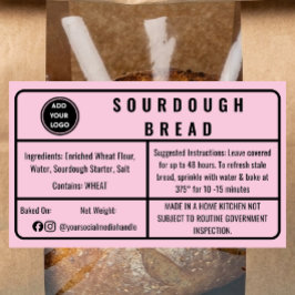 Roze Cottage Law Bakkerij Zuredeeg Brood Etiket