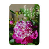 Roze Cottage Peony Flower Friend Magneet (Verticaal)