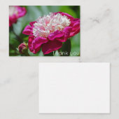 Roze Cottage Peony Flower Hartelijk dank Notitiekaartje (Voorkant / Achterkant)