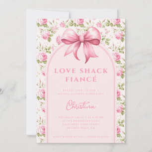 Roze Cottage Roos Liefde Shack Fiancé Vrijgezellen Kaart