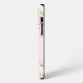 Roze Cottage Roos met Bow Coquette iPhone Hoesje (Linkerkant)