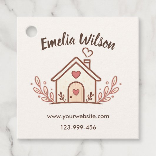 Roze Cottage Thuisbakkerij Bedankjes Labels (Voorkant)