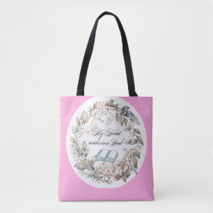 Roze Cottage Tuin Boekenliefhebbers Tote Bag